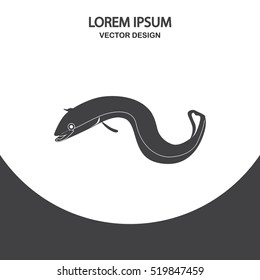 Eel fish icon. Simple design for web and mobile