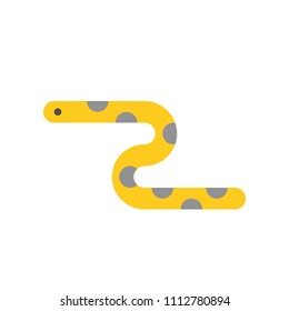 Eel fish or sea snake, set of ocean life icon, flat design vector
