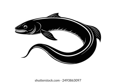 eel fish silhouette vector art