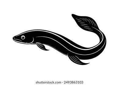 eel fish silhouette vector art