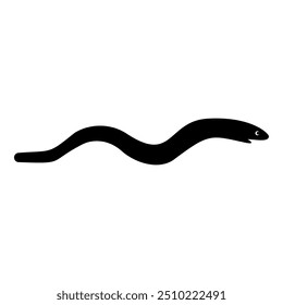 Eel fish snake shape seafood concept icon black color vector illustration image flat style