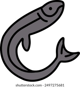 A Eel icon in line style.