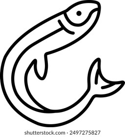 A Eel icon in line style.