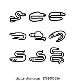 eel icon or logo isolated sign symbol vector illustration - Collection of high quality black style vector icons
