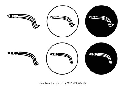 eel icon sign set in outline style graphics design