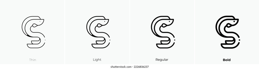 eel icon. Thin, Light Regular And Bold style design isolated on white background