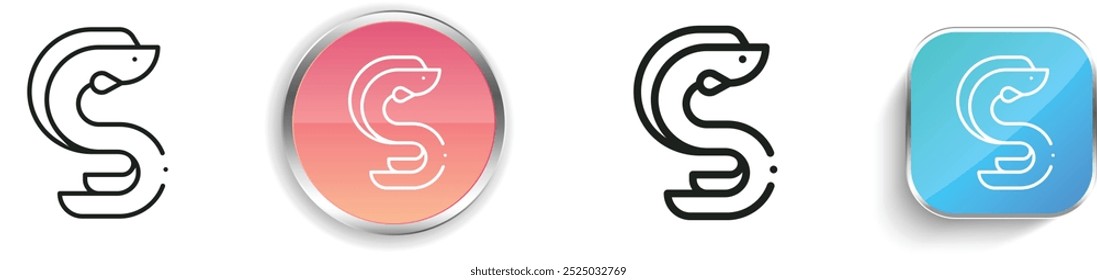 eel icon. Thin Linear, Regular and Button Style Design Isolated On White Background