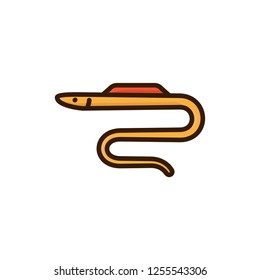 eel icon vector design. filled outline icon