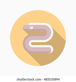 Eel icon, Vector flat long shadow design. EPS10