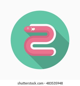 Eel icon, Vector flat long shadow design. EPS10