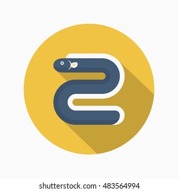 Eel icon, Vector flat long shadow design. EPS10