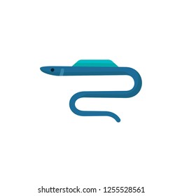 eel icon vector flat style
