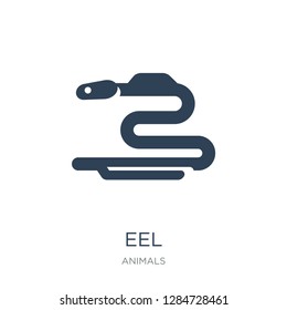 eel icon vector on white background, eel trendy filled icons from Animals collection, eel vector illustration