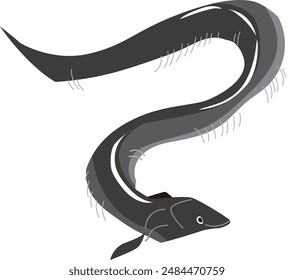 Eel illustration. cartoon style illustration
