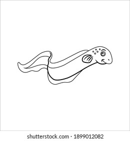 Eel line icon animal design