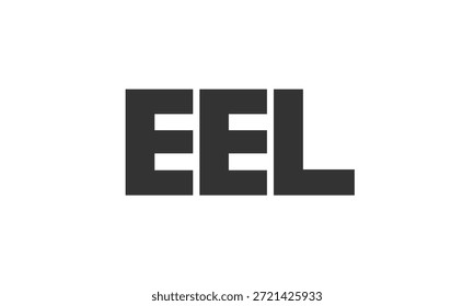 Modelo de design do logotipo EEL com texto em negrito forte e moderno. Logotipo vetorial inicial com tipografia simples e mínima. Identidade de empresa moderna ideal para a presença de marca de empresas.