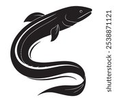 Eel logo icon silhouette vector style