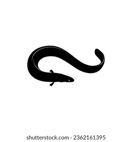 Eel Silhouette for Logo Gram, Art Illustration, Pictogram, Website, Apps and or Graphic Design Element. Vector Illustration