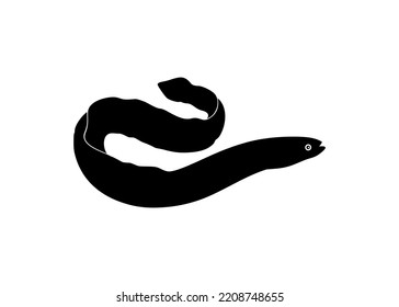 Eel Silhouette for Logo, Pictogram, Website, Apps and or Graphic Design Element. Vector Illustration