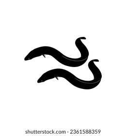 Eel Silhouette for Logo, Pictogram, Website, Apps and or Graphic Design Element. Vector Illustration