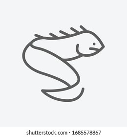 Eel snake icon line symbol. Isolated vector illustration of icon sign concept for your web site mobile app logo UI design.