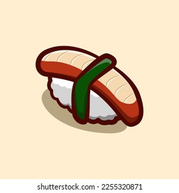 eel sushi cartoon illustration concept