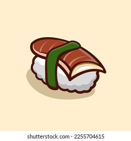 eel sushi cartoon illustration concept