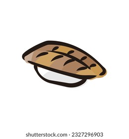 Eel - Sushi Icon or Illustration. Color version of hand drawn lines.