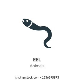 Eel vector icon on white background. Flat vector eel icon symbol sign from modern animals collection for mobile concept and web apps design.