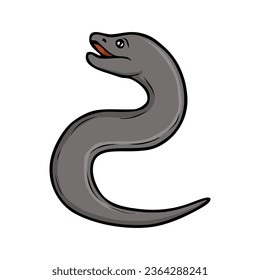 eel vector illustration,isolated on white background,top view