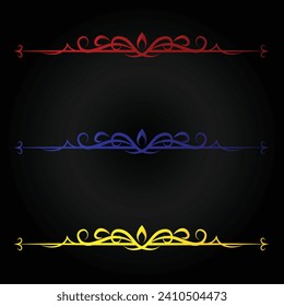 Eelegant Hand drawn flower ornament text dividers, arrows Swirls, Scrolls and laurel design elements set