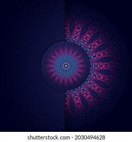 eelegant mandala design in blue and red