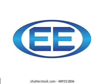 EE-letter abbreviations blue oval logo