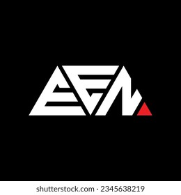 EEN triangle letter logo design with triangle shape. EEN triangle logo design monogram. EEN triangle vector logo template with red color. EEN triangular logo Simple, Elegant, and Luxurious design.