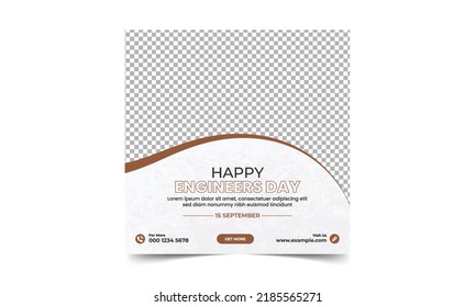 Eengineers day celebration social media post template design, engineers day flyer design