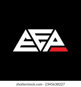 EEP triangle letter logo design with triangle shape. EEP triangle logo design monogram. EEP triangle vector logo template with red color. EEP triangular logo Simple, Elegant, and Luxurious design.