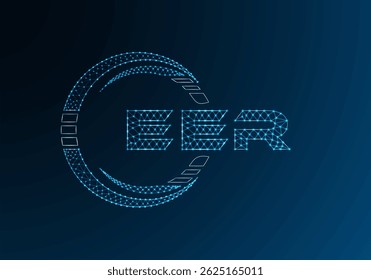 EER Low-Poly-Buchstaben-Logo, Vektordesign. EER-Logo-Design mit niedrigem Poly-Hintergrund. Low-Poly-Logo