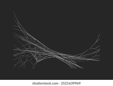 Ícone de vetor realista de quadro de padrão abstrato de teia de aranha misteriosa. Decoração de feriado de Halloween de design assustador ilustração de objeto 3d no fundo preto