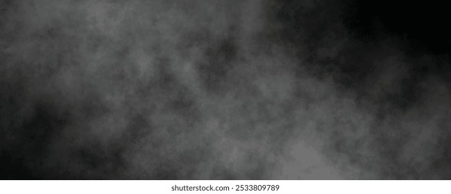 Eerie dense smoke cloud and misty vapor overlay on a black background for spooky and dramatic effects
