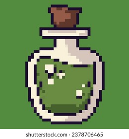 In the eerie glow of a full moon, a bubbling cauldron stands, emitting an ominous green mist. On the cauldron's side, a label reads 'Halloween Potion' in a sinister, curling font. Wisps of purple smok