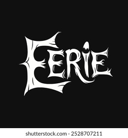 EERIE Halloween Lettering, Transparent Background, Vector Typography