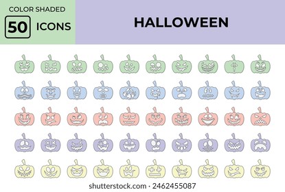 Eerie Halloween Pumpkin Icon Pack: Enhance Your Halloween Graphics with Detailed Pumpkin Designs