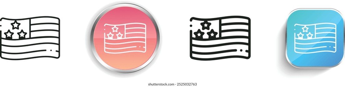 eeuu icon. Thin Linear, Regular and Button Style Design Isolated On White Background