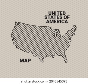 Mapa de ilustraciones y letras de EEUU