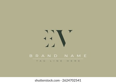 Diseño de logotipo de carta abstracta EEV. Este logotipo está diseñado por tres letras abstractas.