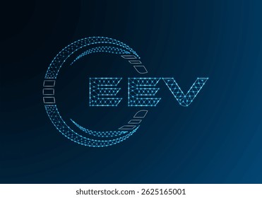 EEV Low-Poly-Buchstaben-Logo, Vektordesign. Design des unteren Poly-Logos des EEV. Low-Poly-Logo