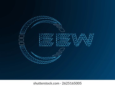Diseño de Vector de logotipo de letra polivinílica baja EEW. Diseño de logotipo de poliéster inferior de EEW. Logotipo de poliéster bajo.