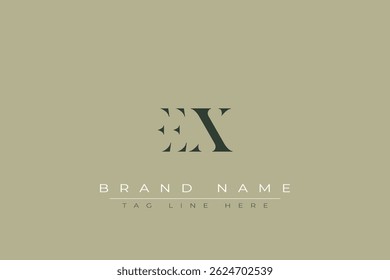EEX abstract letter logo design. This logo is designed by three abstract letters.