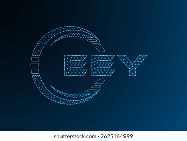 EEY low poly letter logo vector design. EEY lower poly logo design. Low poly logo.