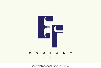 EF Abstract Geometric Logo Design. Modern and elegant logo design with simplistic typography elements, showcasing branding excellence.